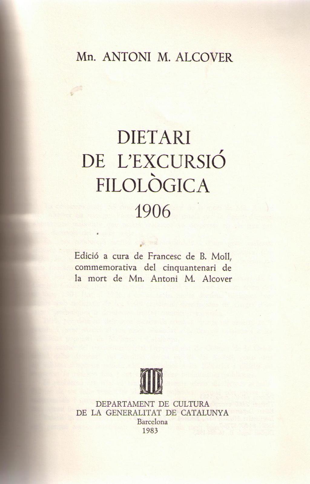 Coberta de Dietari de l'excursió filològica 1906